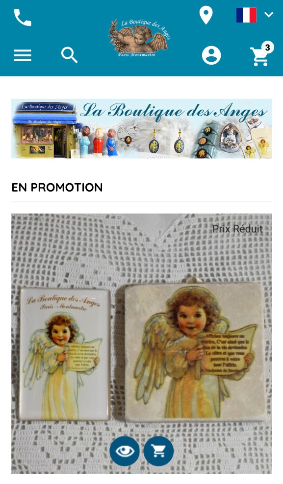 La Boutique des Anges, version mobile