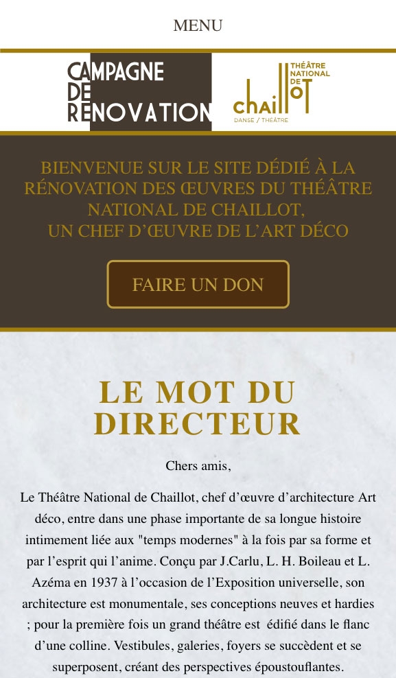 Théatre National de Chaillot, version mobile