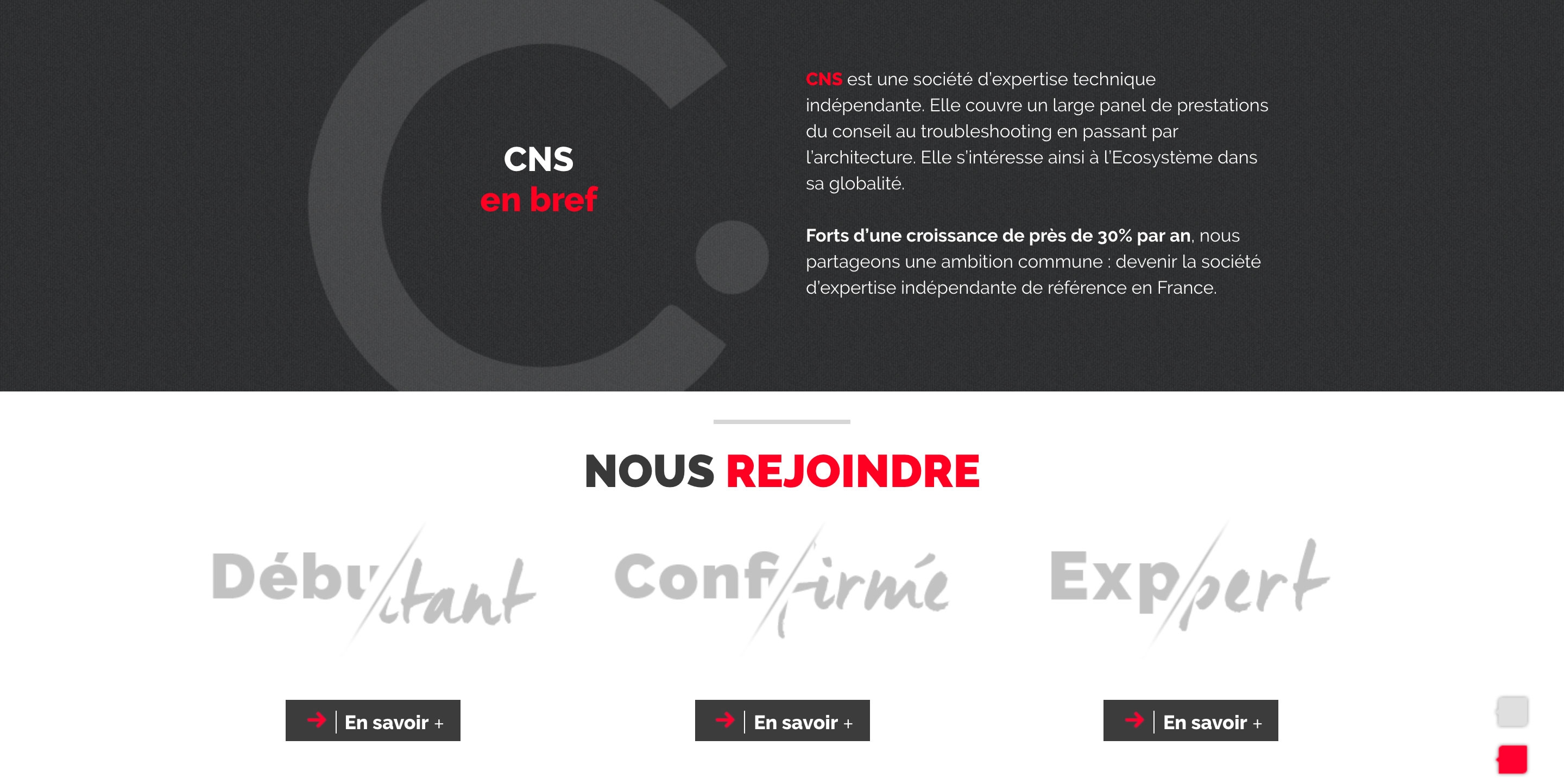 CNS com, version desktop